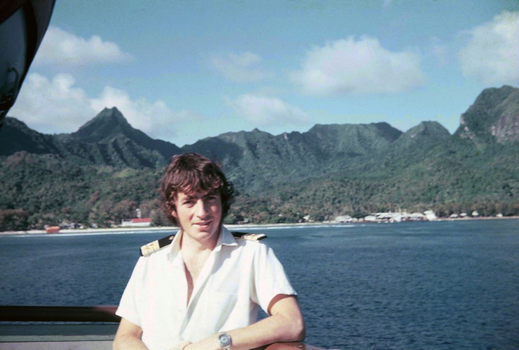 Mike on Moana Roa off Rarotonga July 1973