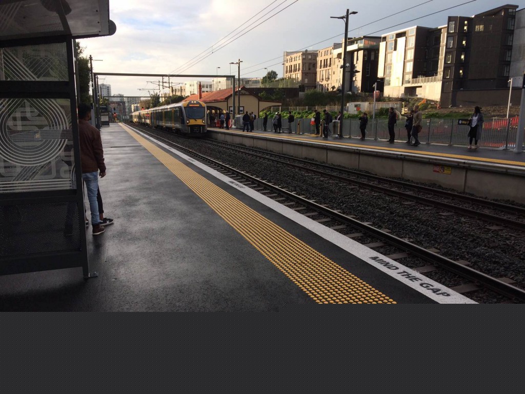 Parnell Station. Though the station is incomplete - with no work apparent for months - it is increasingly popular with commuters.