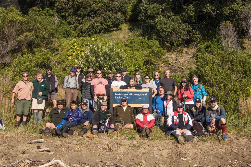Volunteers land on Motukorea - Browns Island regional park to being restoration work